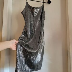 Silver Metallic Women's Dress
